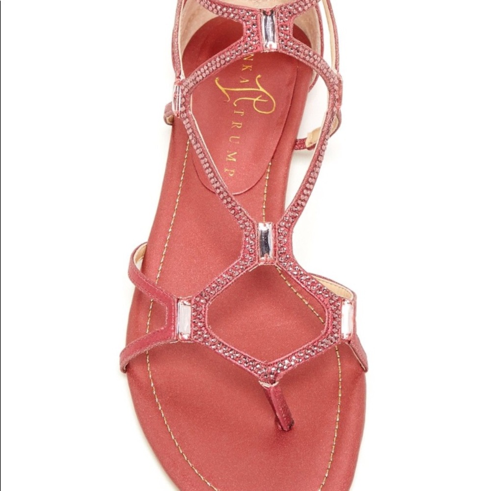 Crystal-encrusted fashion gladiator sandal.